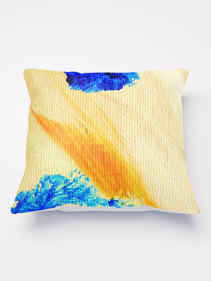 Antique Gold and Royal Blue Abstract Decorative Throw Pillow product image (1)