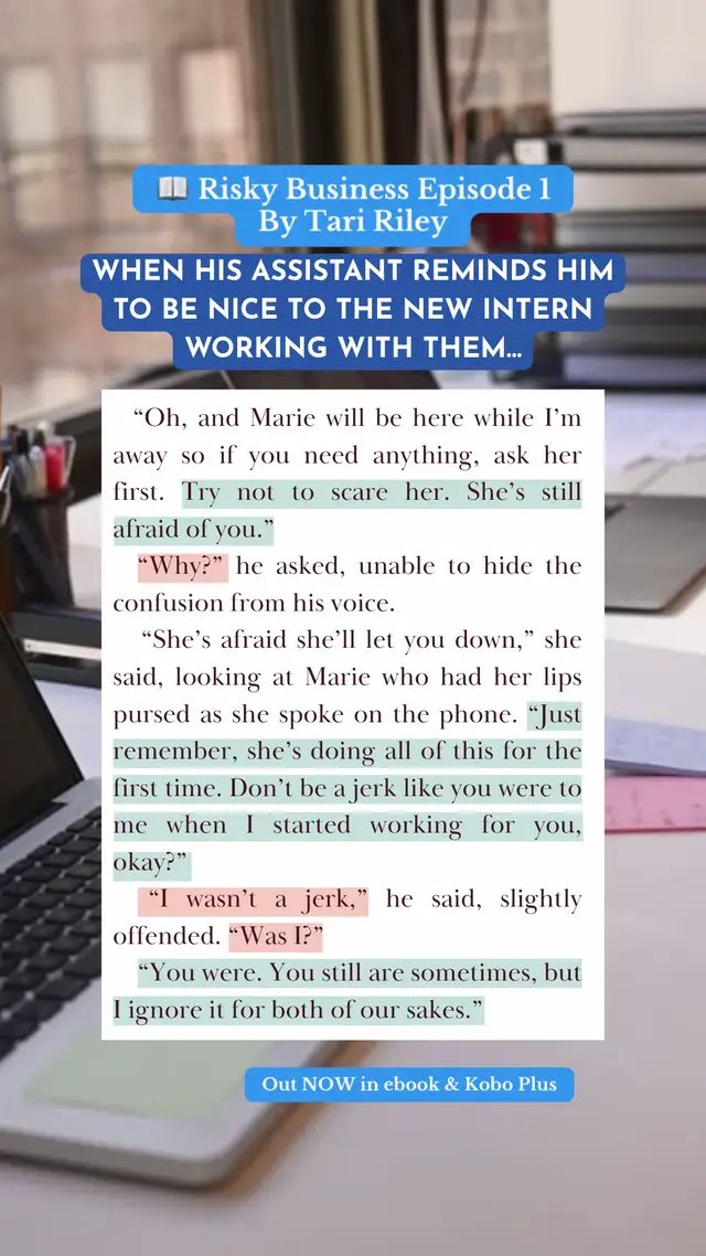 RISKY BUSINESS is an Adult Contemporary Romance Serial that follows the lives of six people as they try to navigate work, love, life and secrets without getting exposed by the most ruthless tabloid in the city. Can they keep their secrets from the public eye? If you like GOSSIP GIRL, you’ll love this serial. Episode 1 is out NOW in ebook and Kobo Plus, and you can also request it at your local library. Episode 2 will be released in Q4 of 2025. Check the 🔗 in my profile for more info ☺️  #BookTok #RomanceBookTok #ContemporaryRomance #RomanceBooks #RomanceRecs #ContemporaryRomanceRecs #WorkplaceRomanceTrope #OfficeRomanceBooks #CEORomance #SlowburnRomance #Bookstagram #RomanceBookstagram #AuthorTariRiley #RiskyBusinessSerial #BookQuote #BookSnippet 