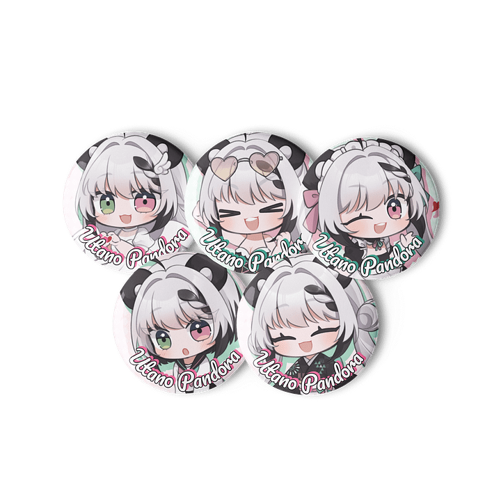 Utano Pandora 'Dress up Pan-chan' Badge Set (1.25 inch Version) product image (2)