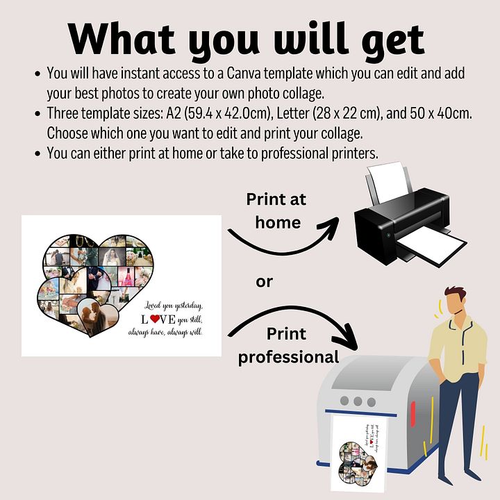 Three Hearts Photo Collage Canva Template product image (2)