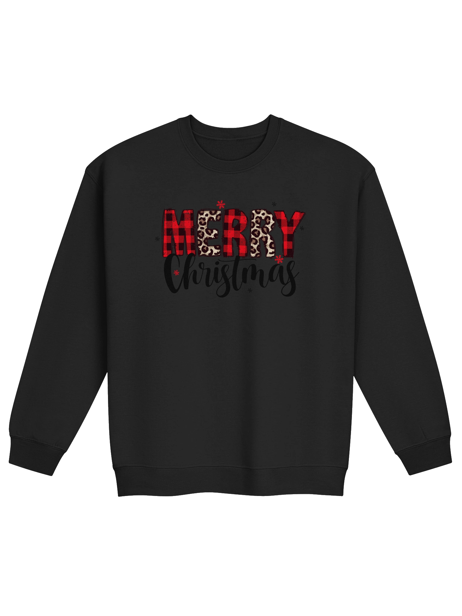 MERRY Plaid Leopard Crewneck Sweatshirt product image (2)