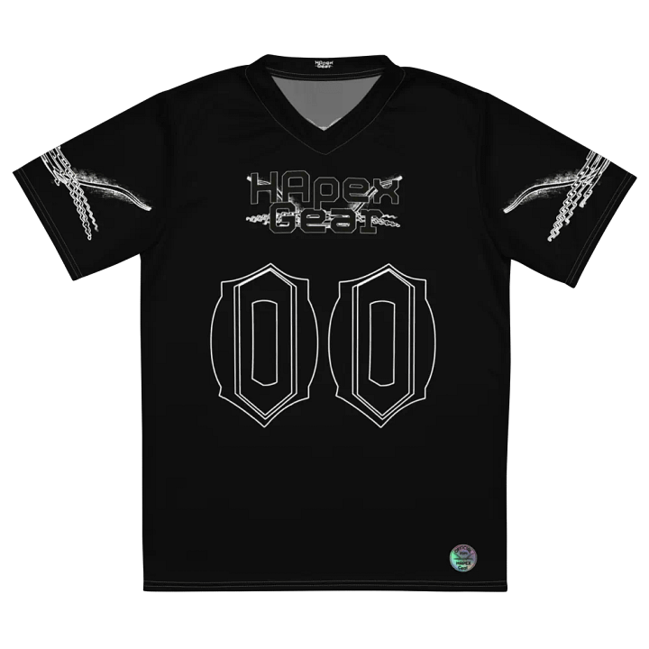 Hélain - Black - Recycled Unisex Sports Jersey - Black HApex Gear Black Logo product image (2)