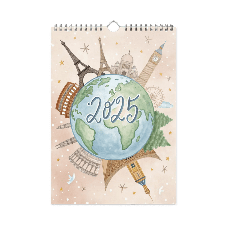 WORLD CAPITALS WATERCOLOR WALL CALENDAR 2025 product image (3)
