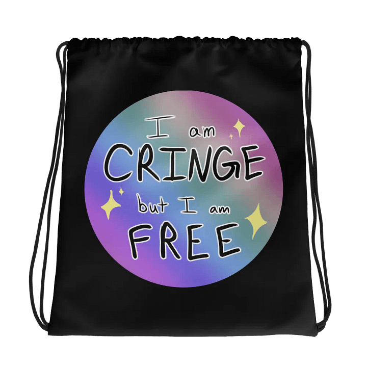 'Cringe but Free' Drawstring Backpack product image (1)