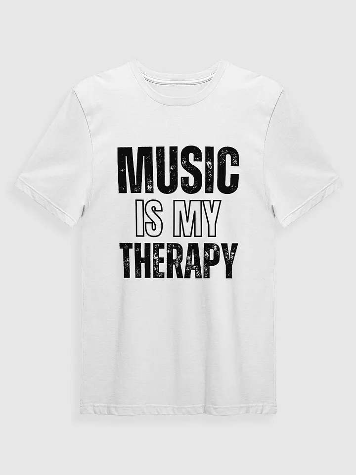 GRAPHIC T-SHIRT NEXT LEVEL WHITE T-SHIRT "MUSIC IS MY THERAPY" SLOGAN product image (1)
