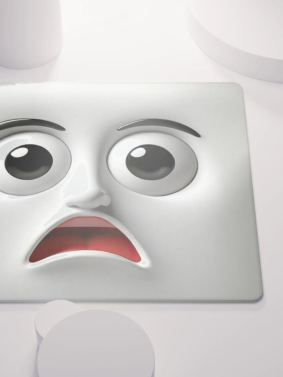 Surprised Cartoon Face Gaming Mouse Pad: Level Up Your Gaming Experience! product image (5)