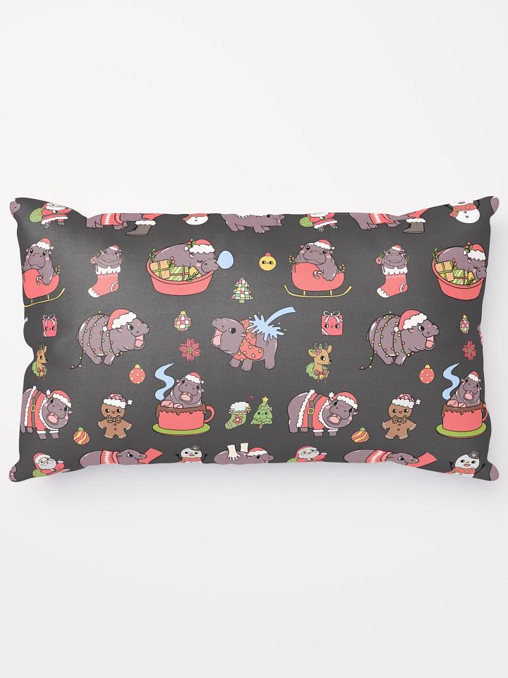 MOODENG'S BLACK CHRISTMAS PILLOW! product image (1)