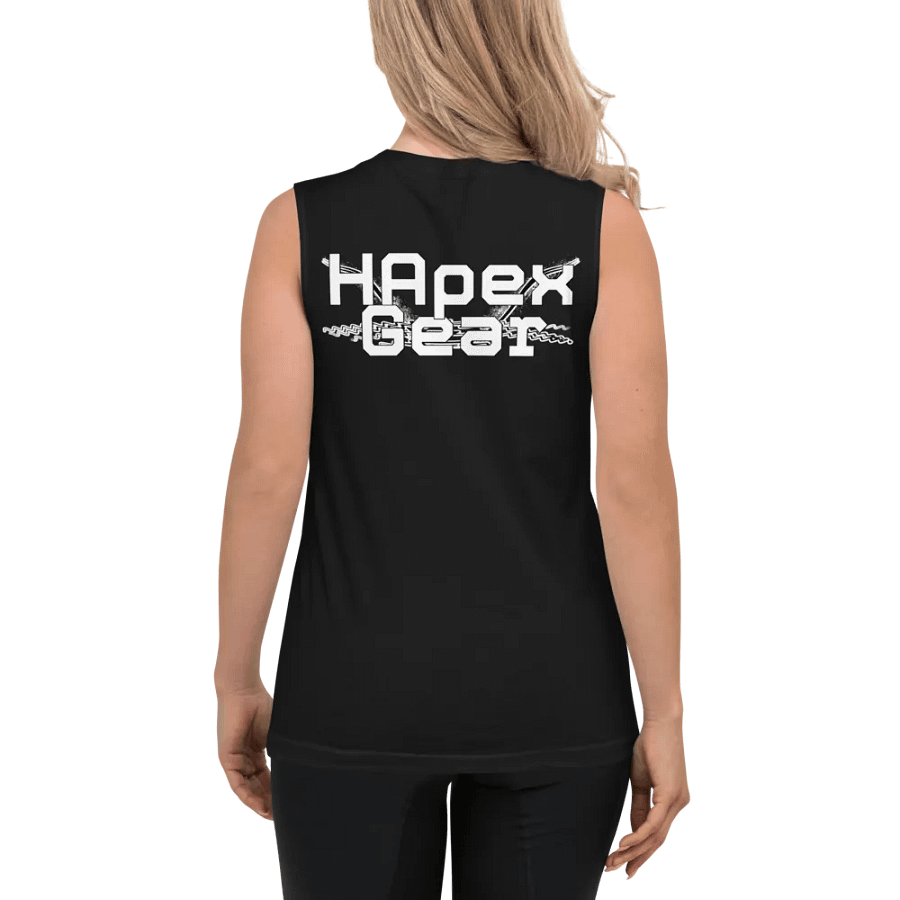 Muscle Tank - Embroidered - White HApex Gear Black Logo product image (6)