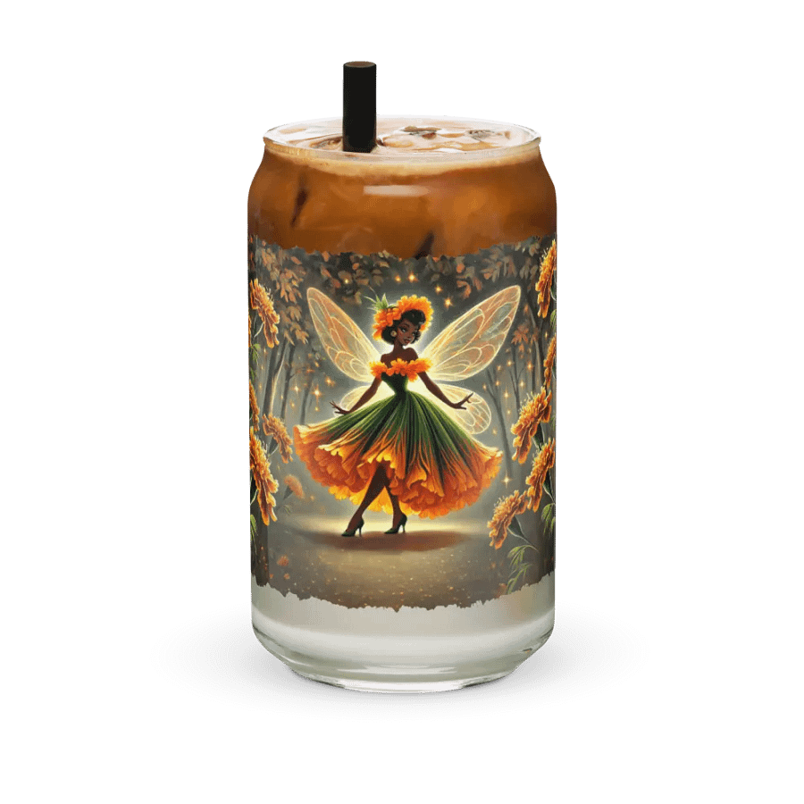 Enchanted Marigold Fairy Glass with Optional Lid and Straw product image (36)