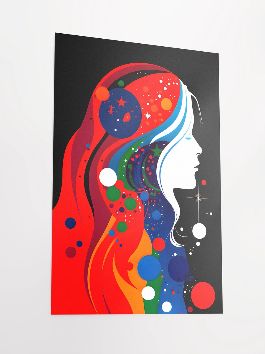 Woman Portrait Psychedelic Abstract Art Cosmic Matte Poster product image (4)