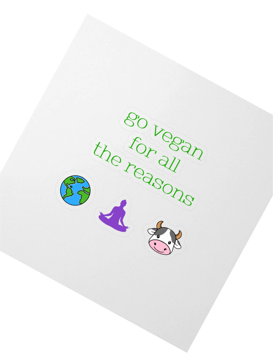 “Go Vegan for all the Reasons” Fun Sticker product image (2)