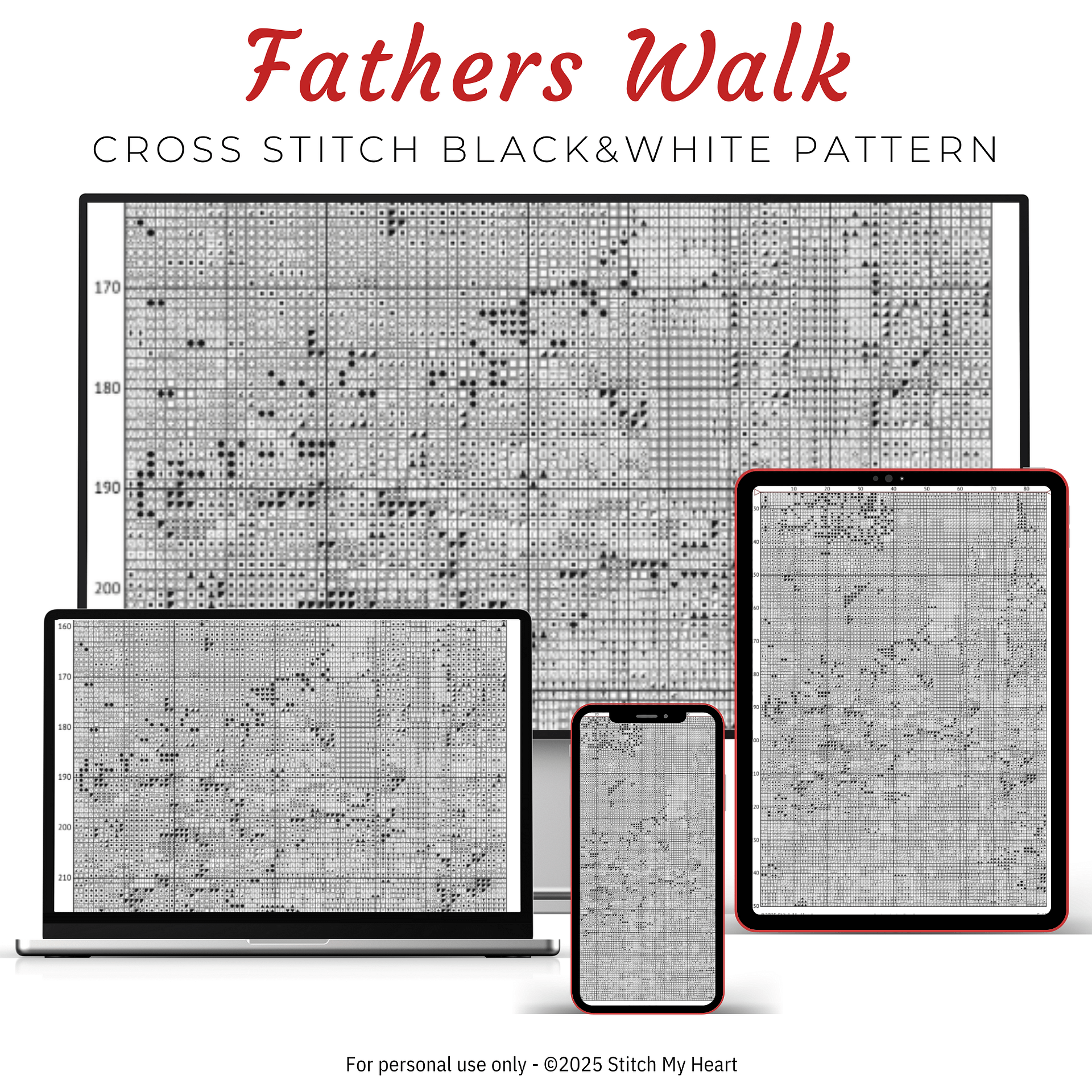 Fathers Walk Cross Stitch Pattern product image (4)