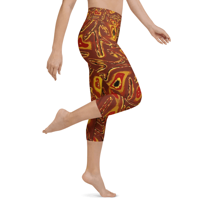 Japanese Fiery Abstract Capri Yoga Leggings product image (1)