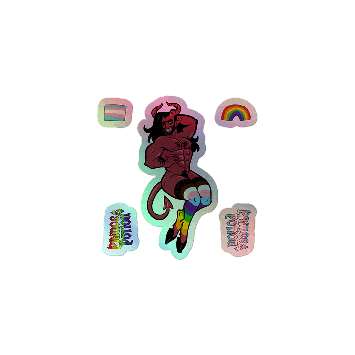 PriDEMONth Pride Month Demon HOLO Sticker Sheet | 3x3, 4x4, 5.5x5.5 product image (1)
