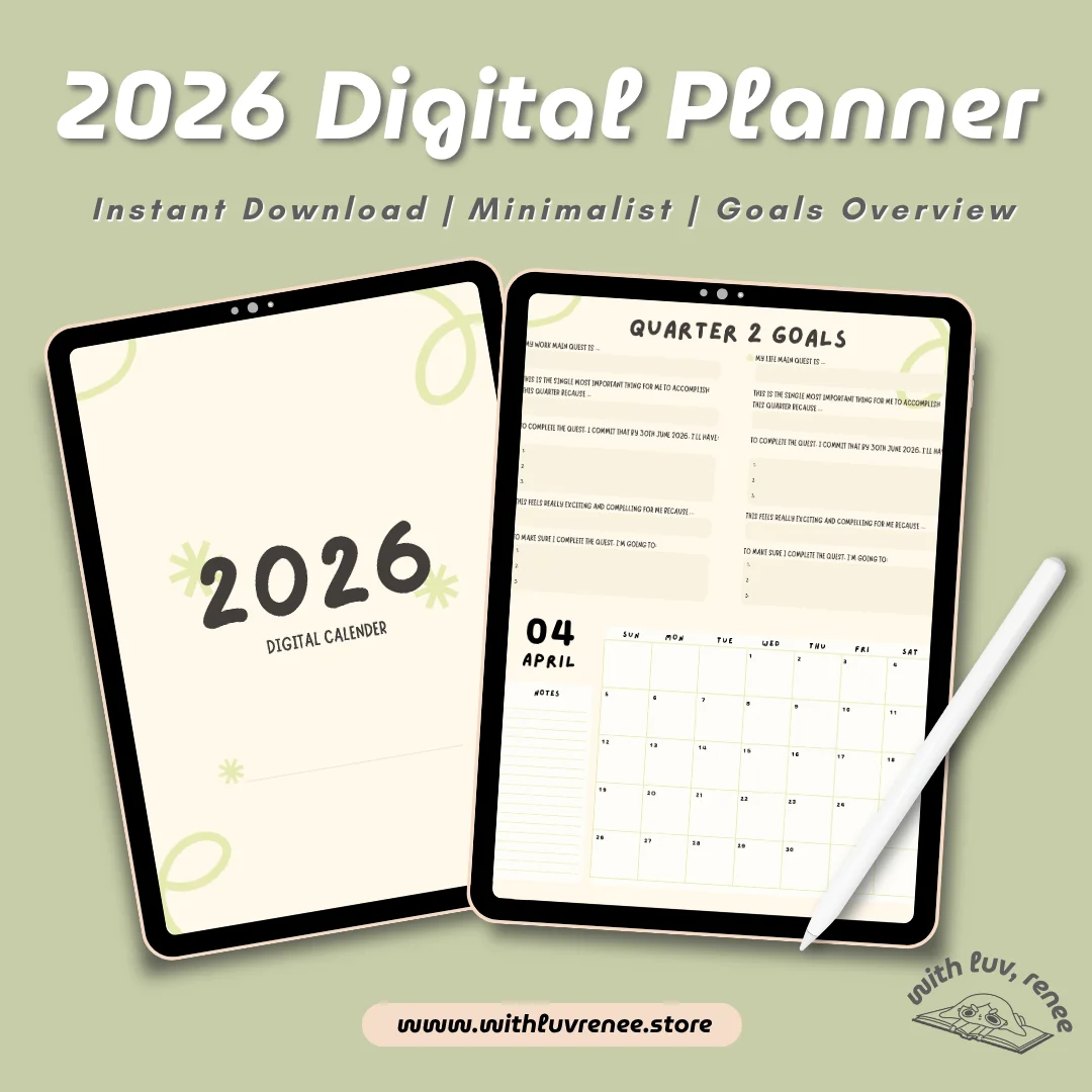 2026 Minimalist Digital Planner: Portrait, Goodnotes, Notability product image (1)