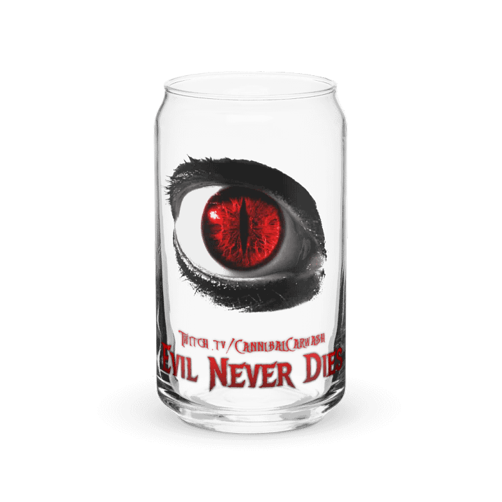 Red Evil Never Dies Logo Glass Cup product image (2)