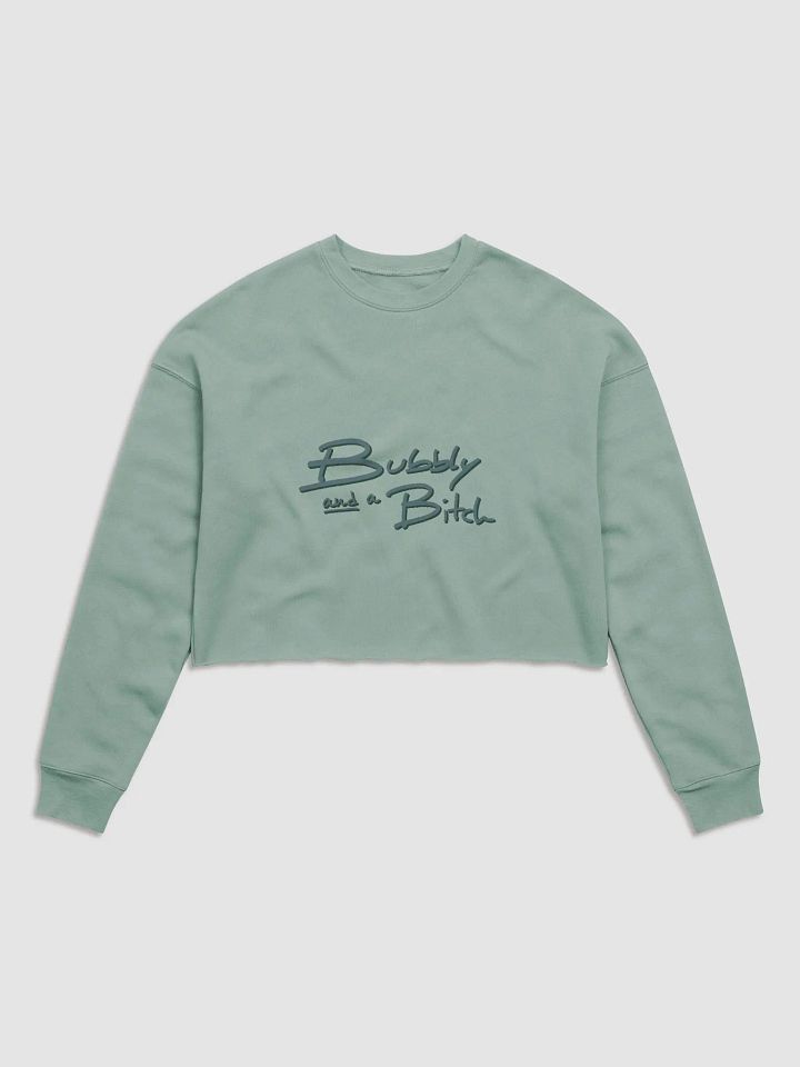 Bubbly and a B*tch (forest shadow design) women's fleece crop sweatshirt product image (10)
