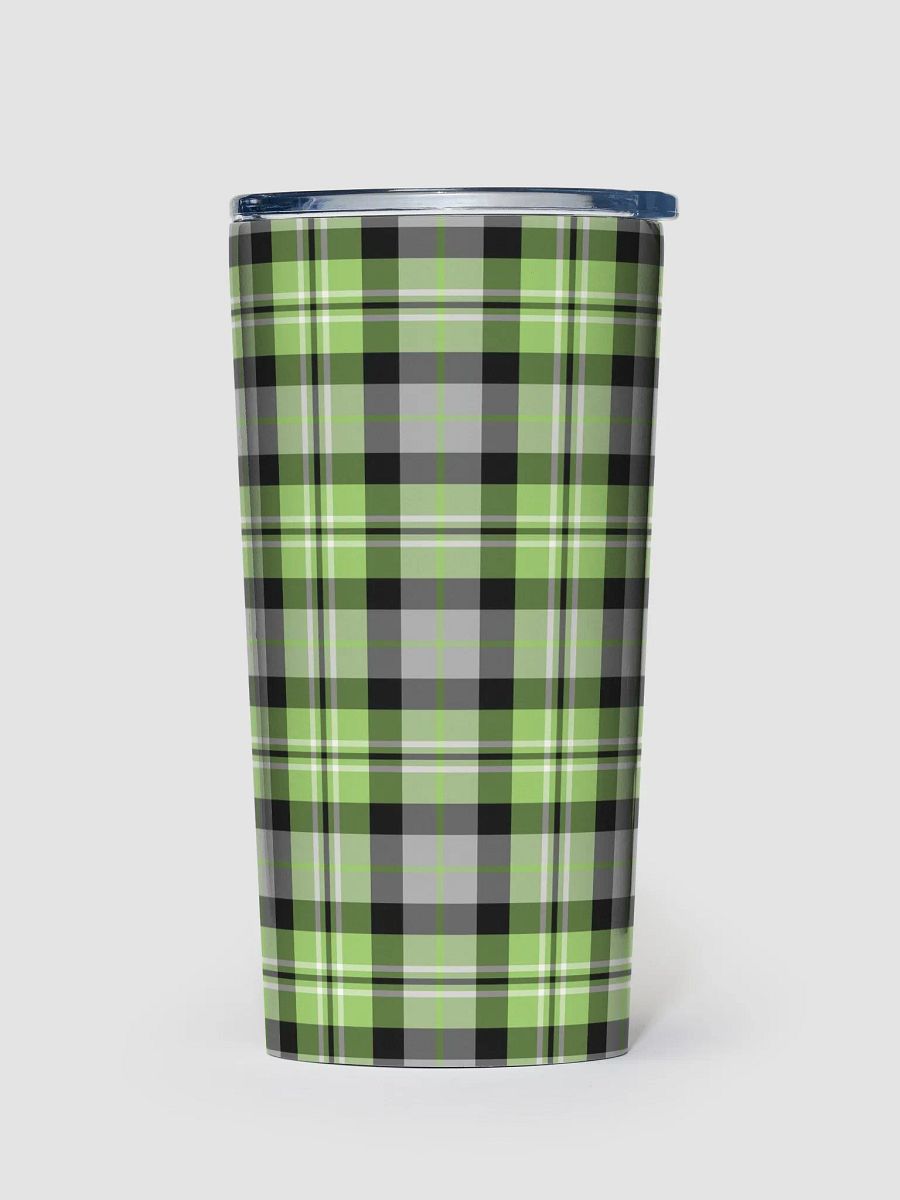 Light Green and Gray Plaid Travel Tumbler product image (2)