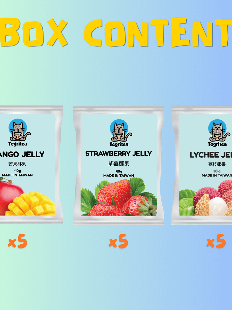 Strawberry/Mango/Lychee Assorted BBT Jelly (15 Servings) product image (2)