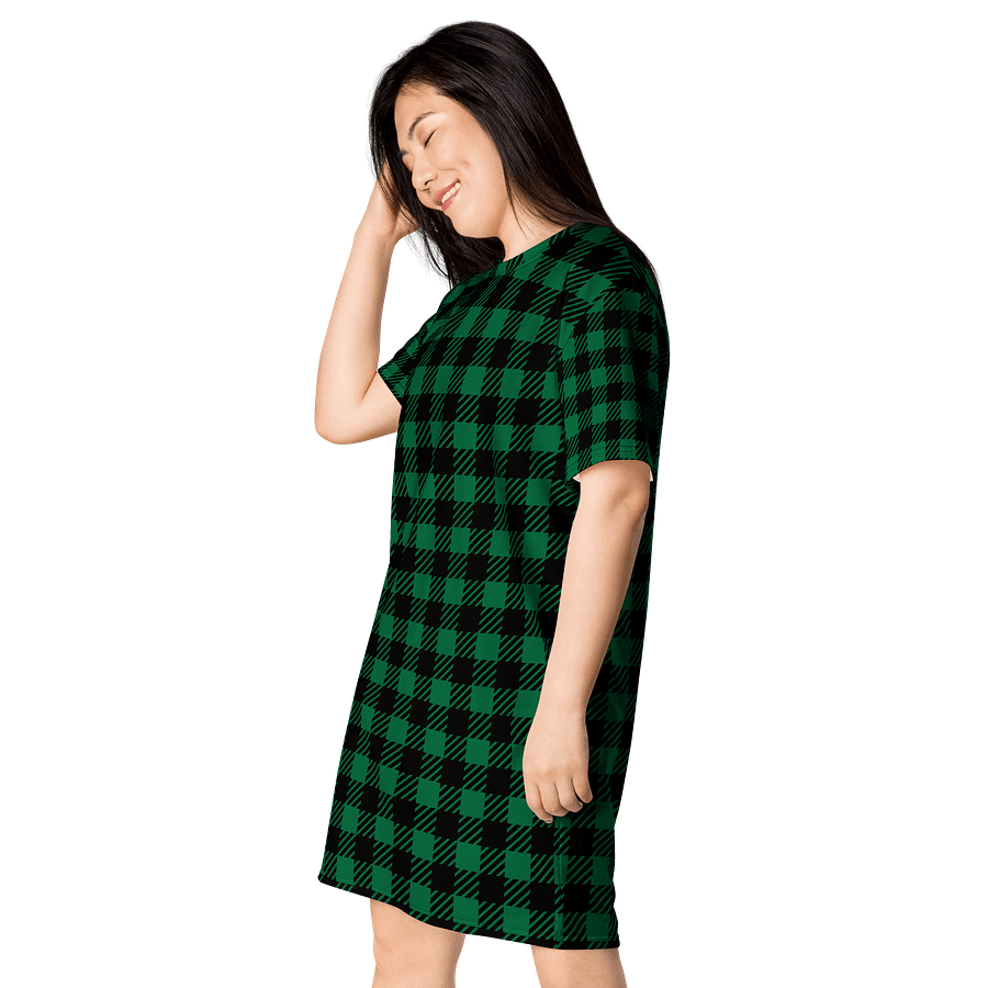 Chic Checkered Vibes T-Shirt Dress product image (3)