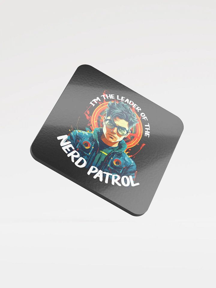 Nerd Patrol Male Glossed Cork Coaster product image (1)
