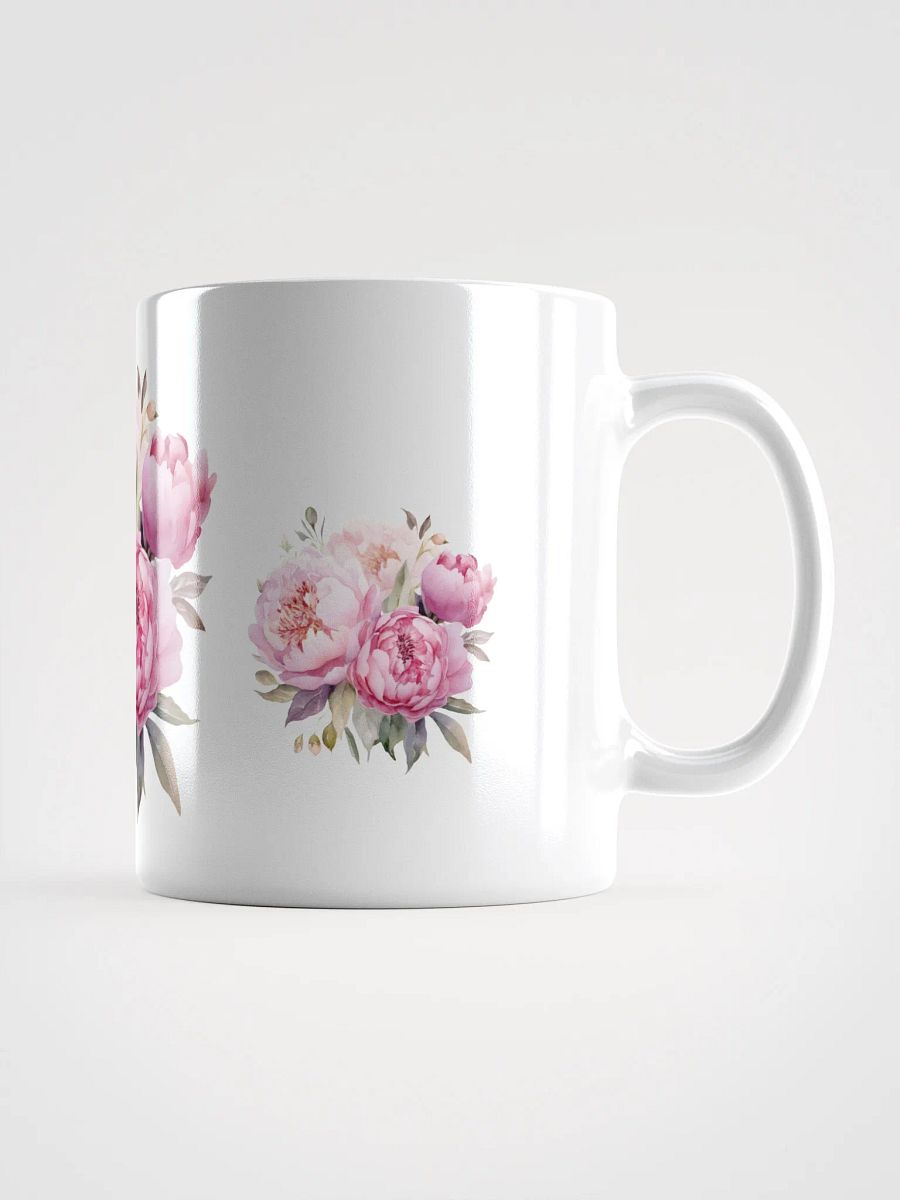 Pink Peonies White Glossy Mug product image (3)