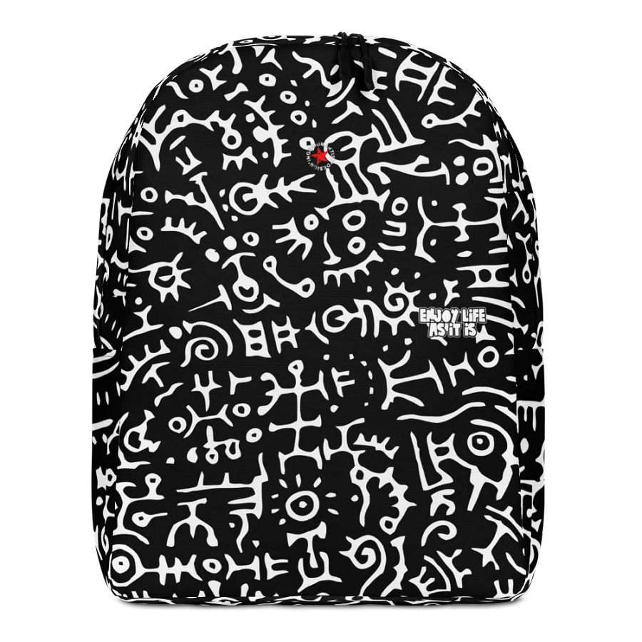 "Signs" Pattern in Black and White, All Over Backpack Design product image (1)