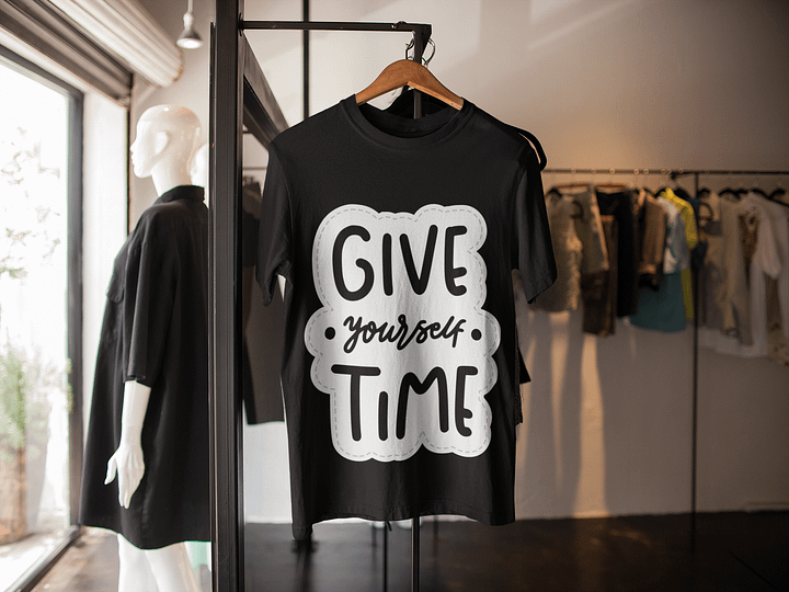 Give Yourself Time Black Unisex T-Shirt product image (2)