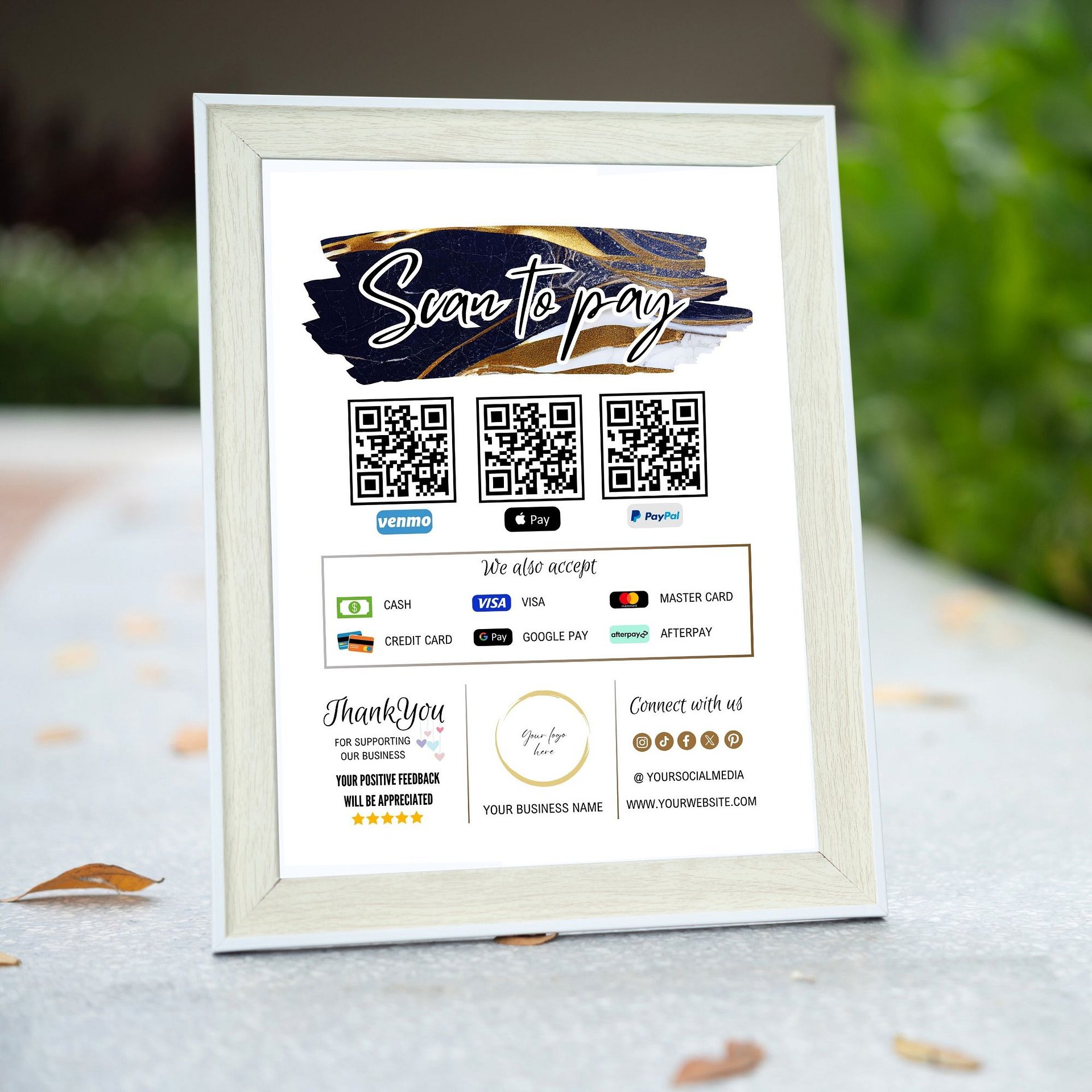 Aurelia - Scan To Pay QR Code Sign Template product image (7)