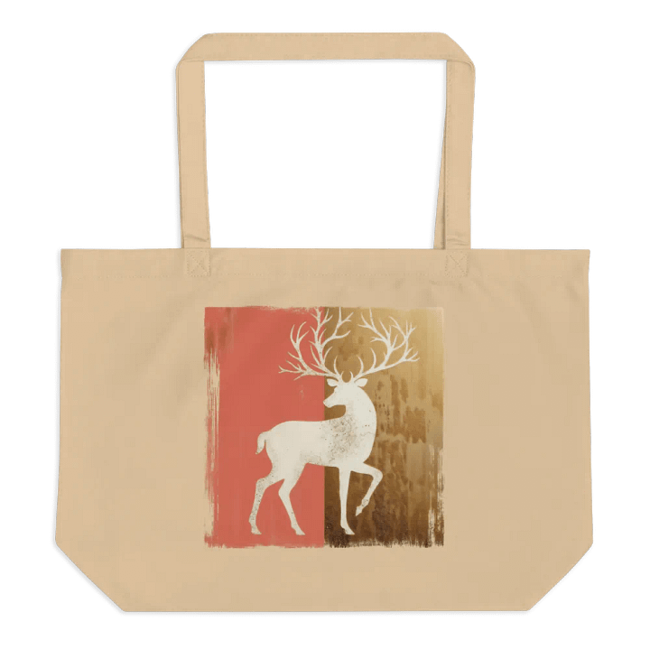 Holiday reindeer charm -organic tote bag product image (1)