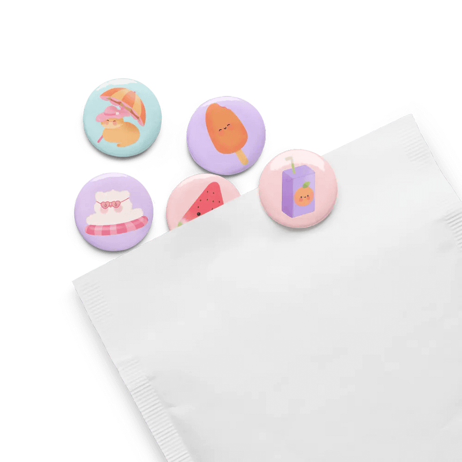 Summer Fun Cute Cat Button Pins Set product image (3)