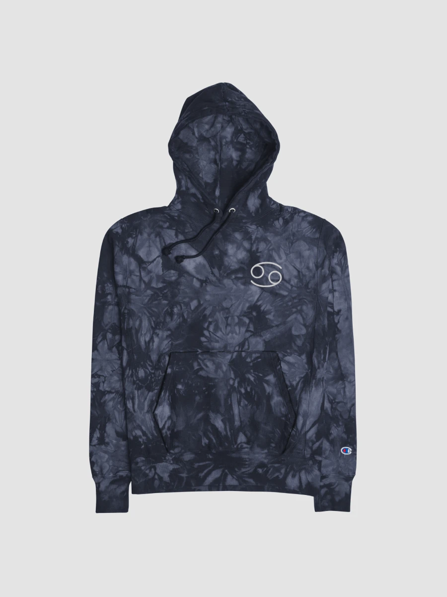 Cancer White on Navy Champion Tie Dye Hoodie product image (3)