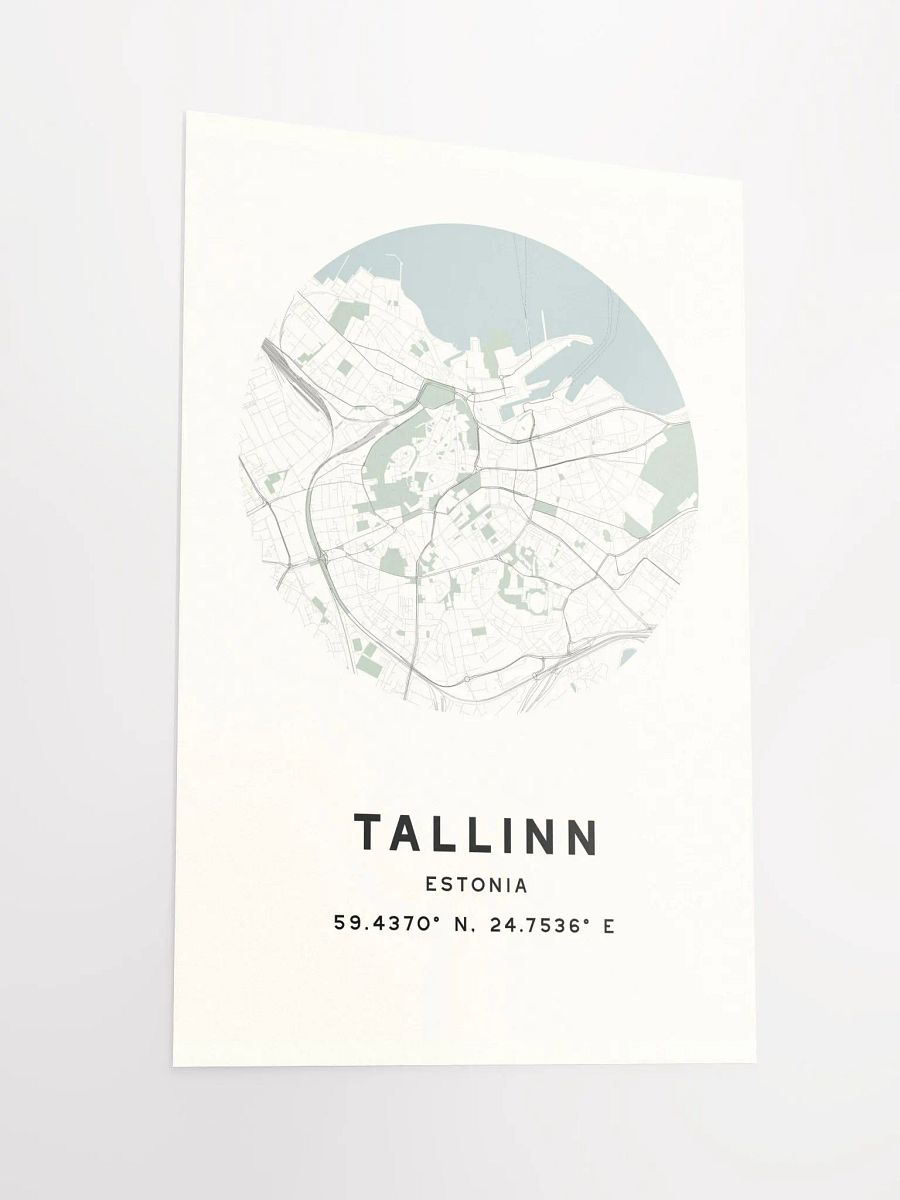 Tallinn Street Map Poster – Beige Minimalist Circular City Art product image (4)