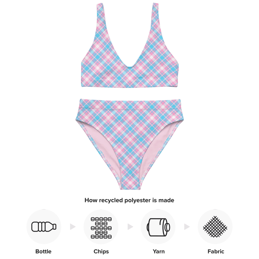 Baby Blue, Pink, and White Plaid Bikini product image (10)