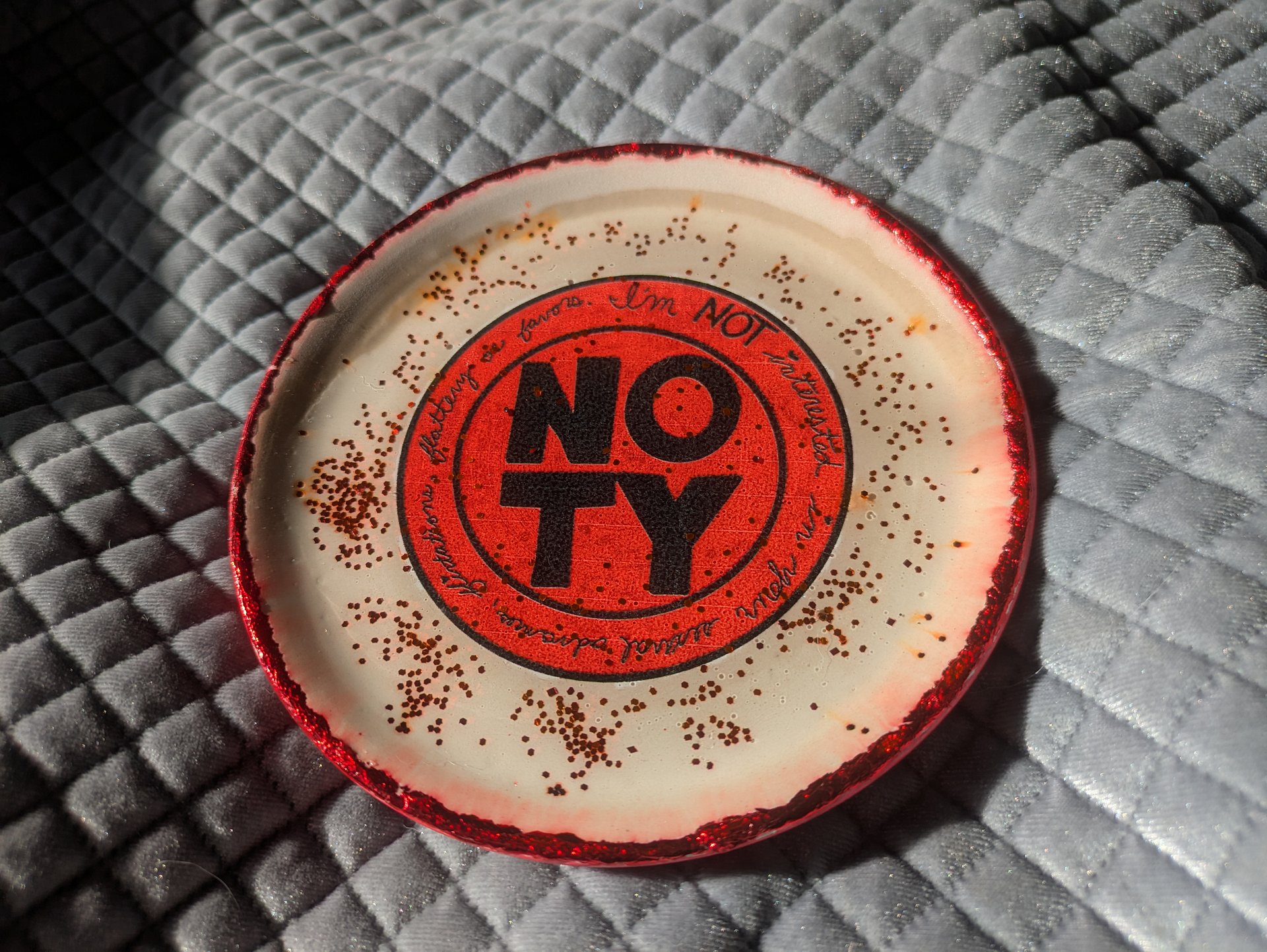 Hard No (Ty) Gold Leafed Ceramic Trinket Dish product image (1)