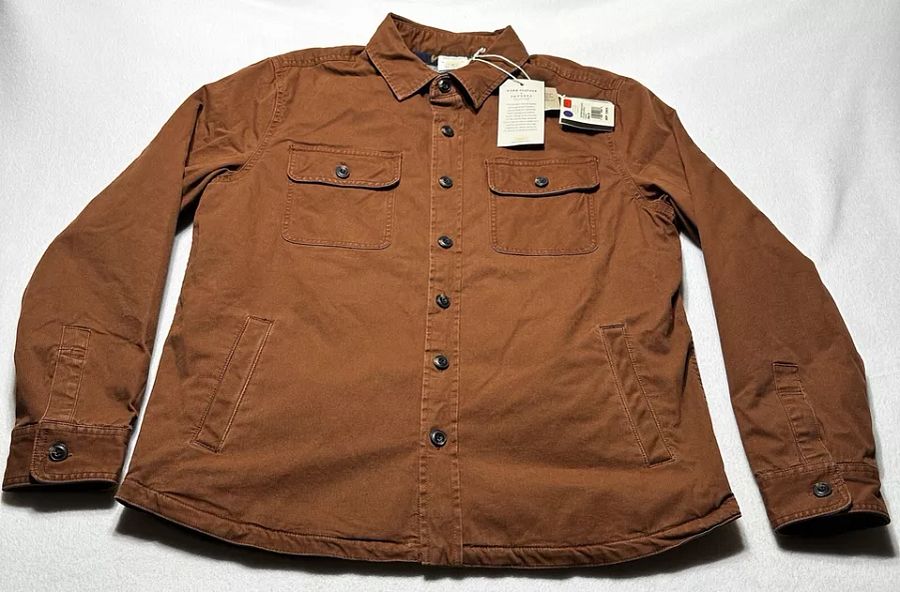 Faherty Jacket Stretch Blanket Lined CPO Dark Chestnut Size Medium product image (4)
