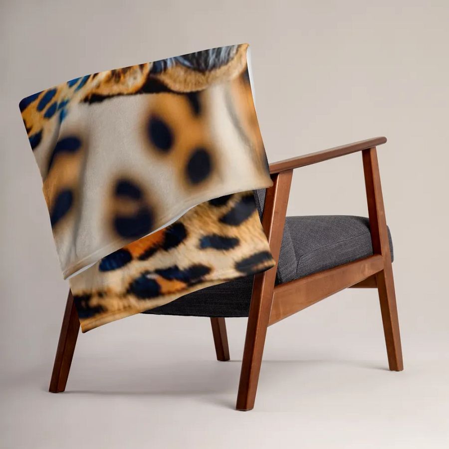 Big Cat 3D Leopard Print Design Throw Blanket product image (5)