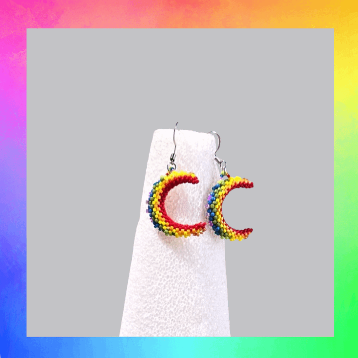 rainbow moon earrings 1 product image (1)