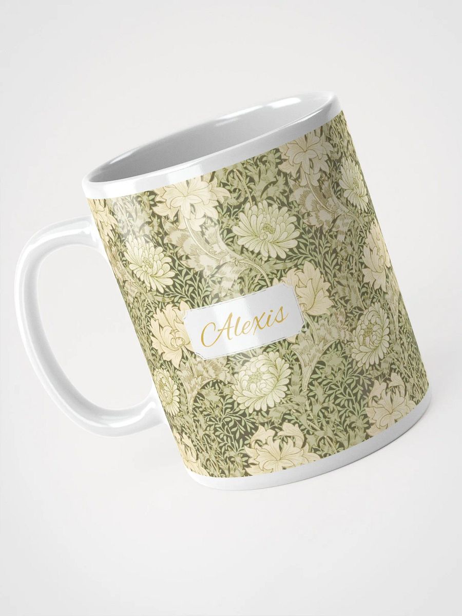 Personalized Chrysanthemum Pattern White Glossy Mug product image (3)