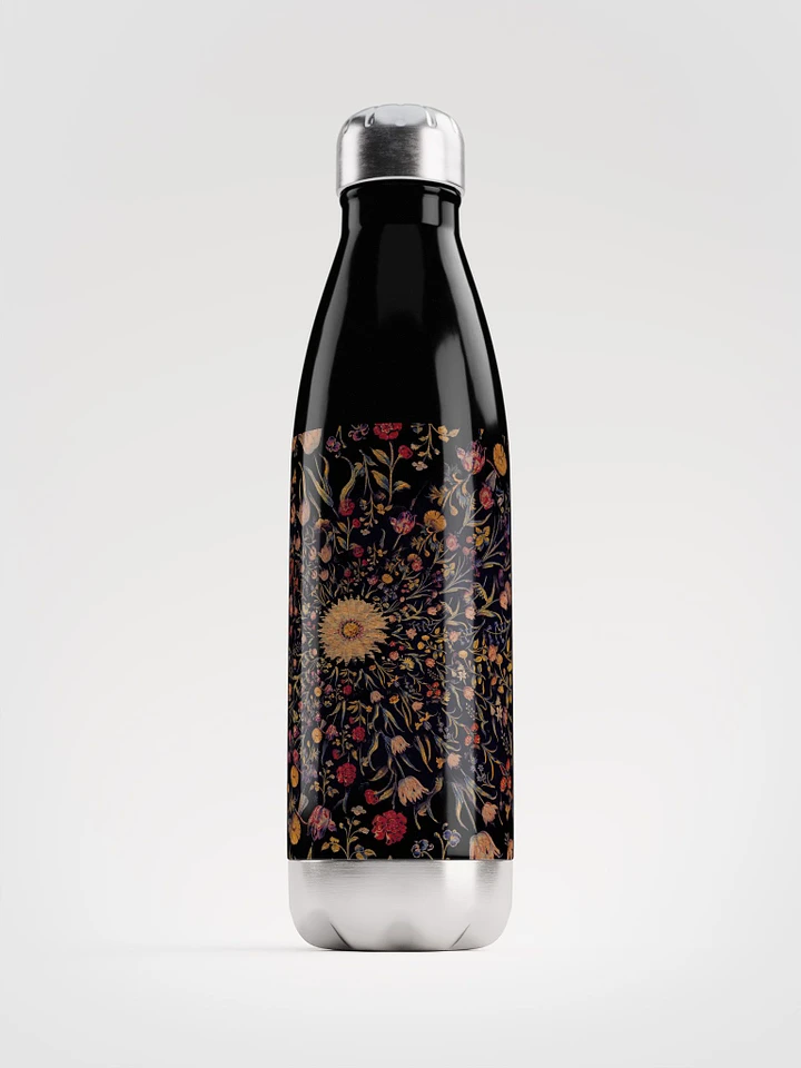 Medieval Flowers On Black Stainless Steel Waterbottle product image (1)