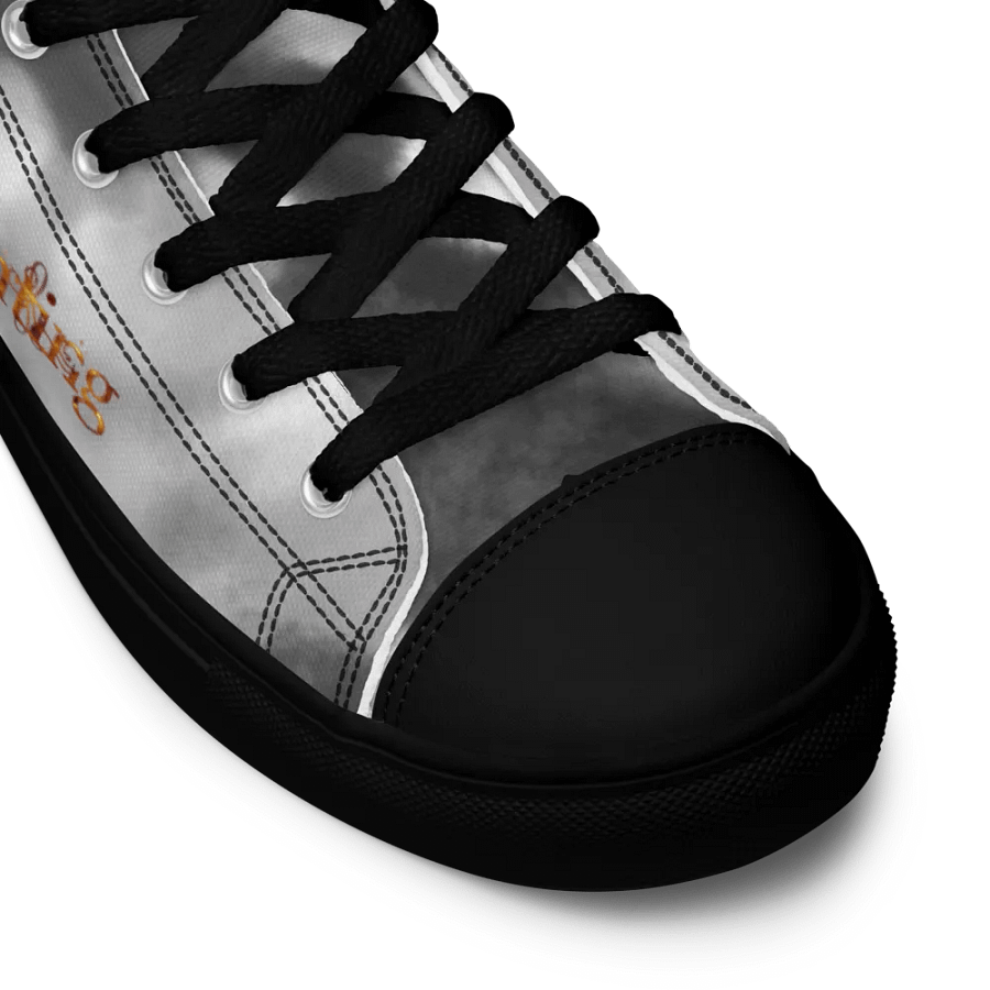 Weak Of Wanting Men's High Top Canvas Fire Logo Grey Sky Shoes product image (9)