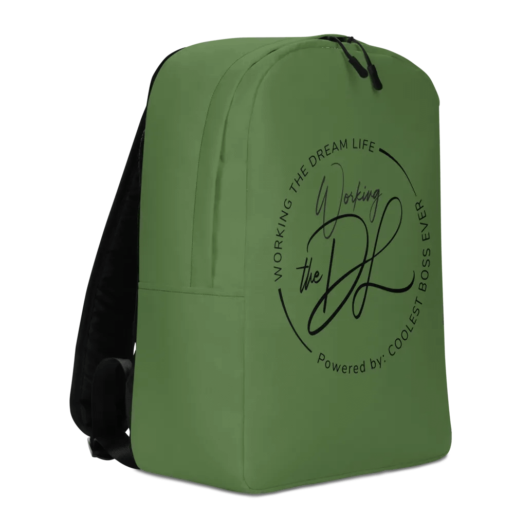 Work the Dream Life – Green Minimalist All-Over Print Backpack for Work, Travel & Everyday Use product image (3)