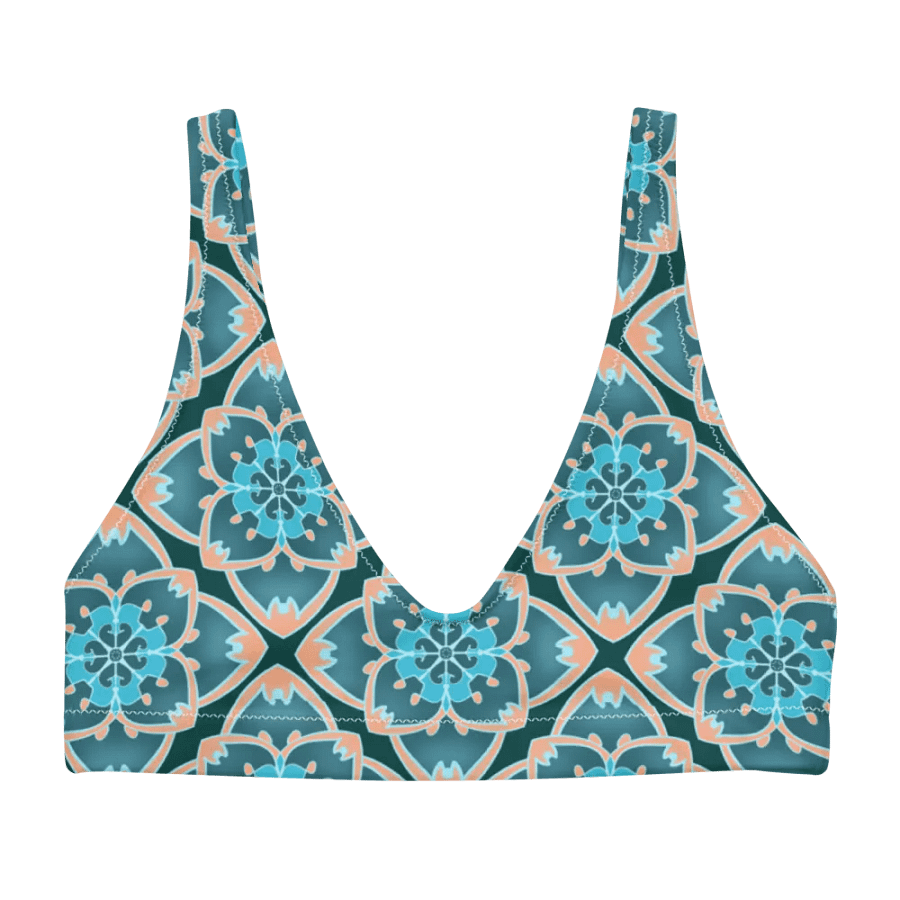 Beautiful Green Pillow Pattern Padded Bikini Top product image (4)