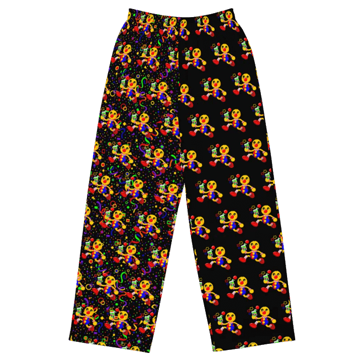 Split Black and Arcade Boyoyoing Unisex Wide-Leg Pants product image (1)