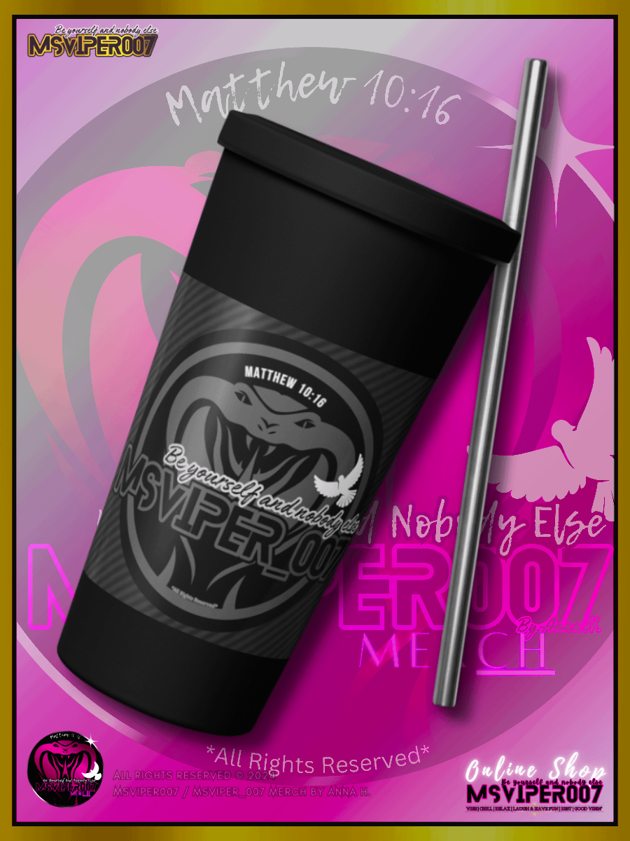 Tumbler - "MsViper_007™ Brand [gray/blk] - Support&Sport" Insulated Tumbler with a Straw By Anna H. product image (6)