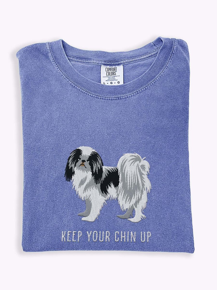 Keep Your Chin Up T-Shirt(Embroidered) of a Japanese Chin product image (1)