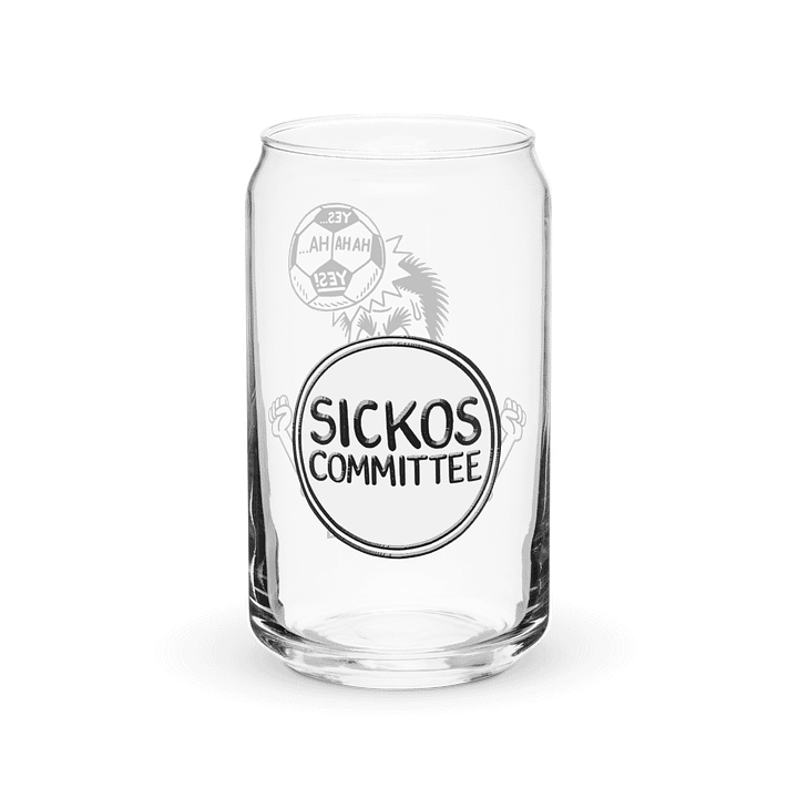 16oz Sickos Soccer Can-Shaped Glass (with Optional Lid/Straw) product image (2)