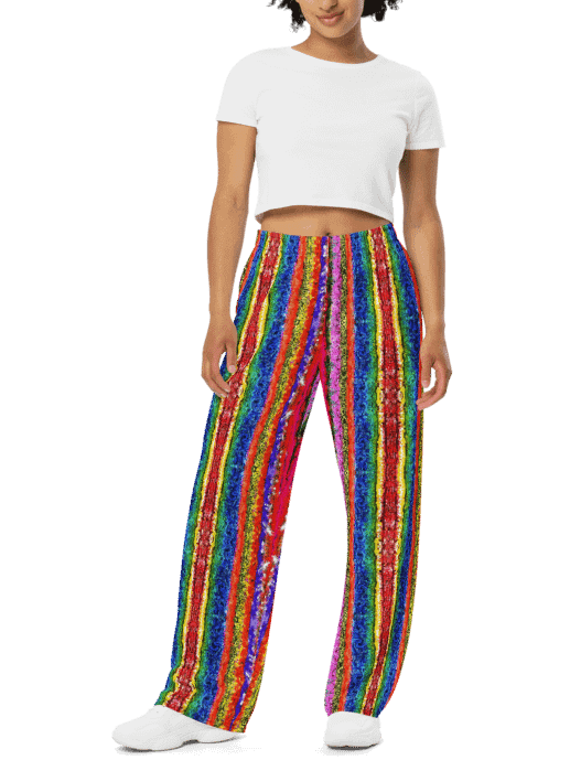 Boho colorful Stripes - Unisex Wide-Leg Pants product image (1)