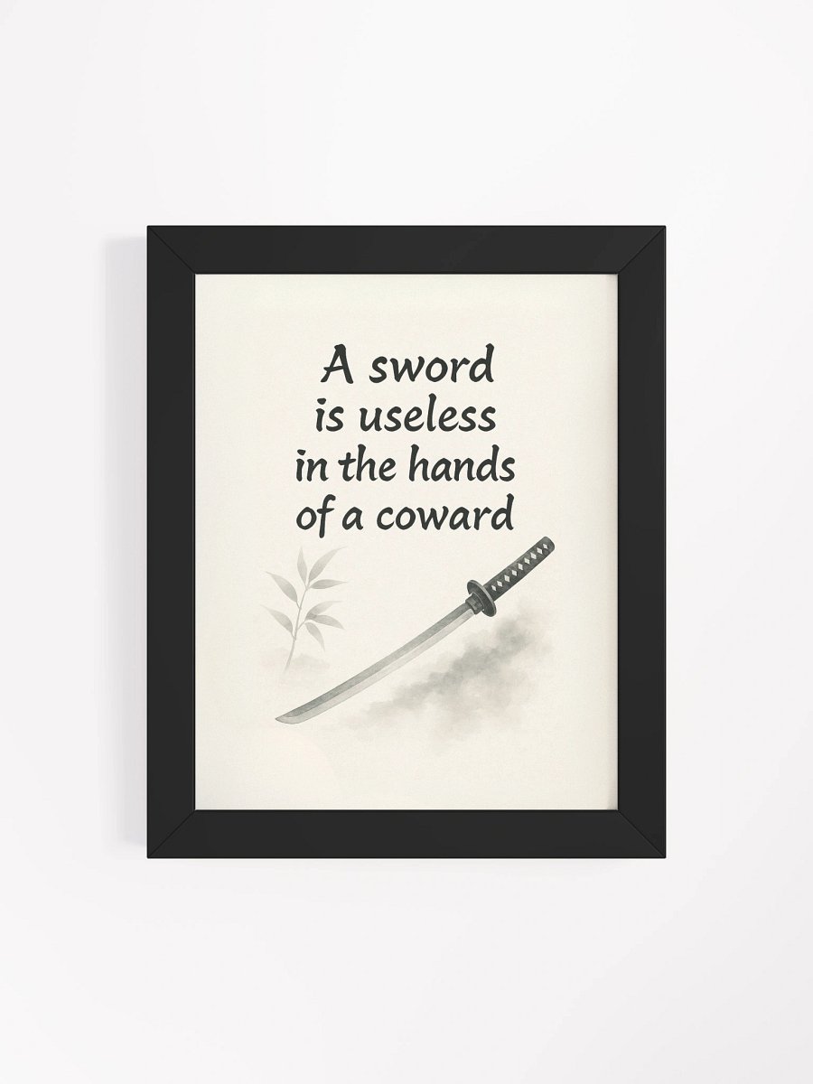Samurai Courage Quote Wall Art – Nichiren Buddhism Framed Print for Inner Strength product image (62)