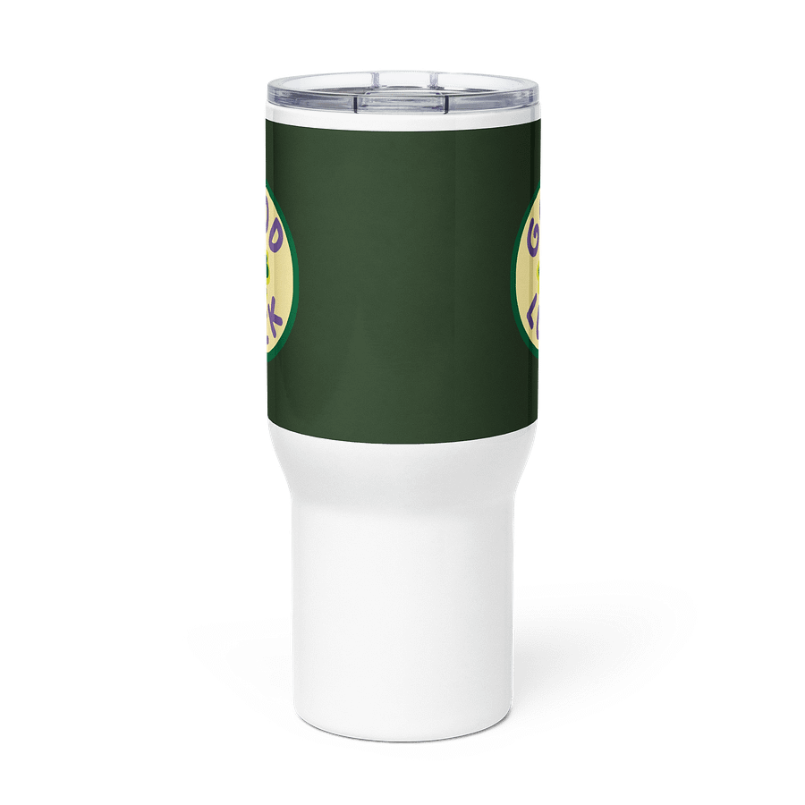 Good Luck Four Leaf Clover Green Insulated Travel Mug with a Handle product image (2)